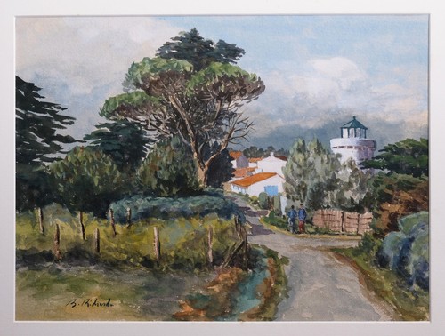 Aquarelle paysage île ré - paysage,