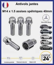 Ecrous antivol de roues Mercedes M14x1.5 assises sphériques 40mm