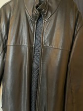 ANDREW MARC LEATHER RACER JACKET / COAT