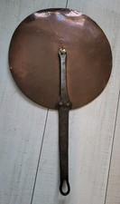 ANCIEN COUVERCLE DE CASSEROLE CUIVRE ET FER POINÇONNÉ DIAMETRE 28,8 cm