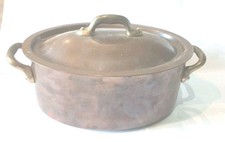 Rare Cocotte De Marque Mauviel Ø 20 cm Couvercle Moulure Bronze Intérieur Inox