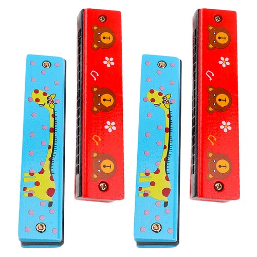 4pcs bois harmonica - bois, double