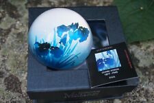 PKOS3 SULFURE PRESSE PAPIER GALETS  VERRE KOSON IRIS BLEU IRISIS BELAMCANDA  