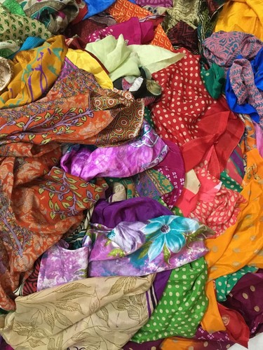Lot mixte tissus sari - tissus,