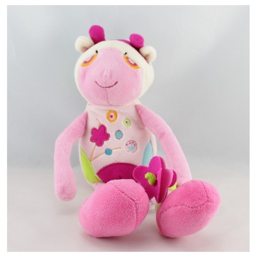 Doudou musical vache rose