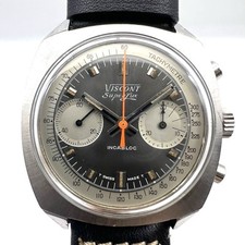 Montre Chronographe VISCONT Superlux Landeron L 248 Acier Rally 37,5mm