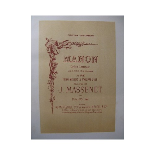 Massenet jules manon opéra - massenet,