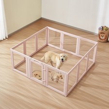 VEVOR Parc Caisse Mise Bas Chiens Très Grande Taille 154x150x60 cm avec Fenêtres