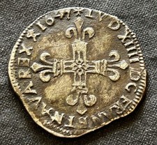 LOUIS XIV RARE Quart écu