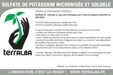 Sulfate de Potassium 1kg  micronisée 20µ TERRALBA aspersion floraison
