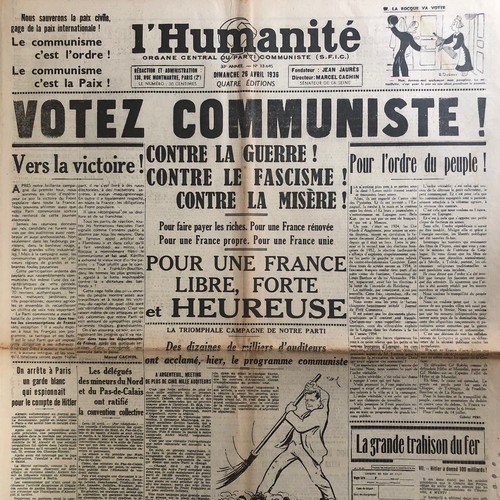 Journal humanite 04 - l'humanite, 26/04/1936