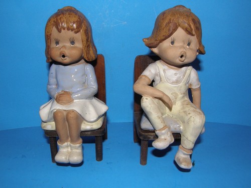 Antique pair ceramic - of, ceramic/clay