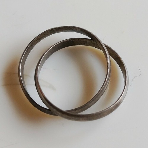 Bague anneaux entrelacées - bague 2 anneaux,