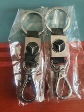 Porte clé Mercedes mousqueton vraie cuir  neuf sous blister Lot de Deux