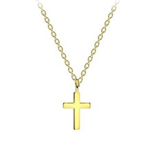 Collier croix bijou en plaqué or 585/1000