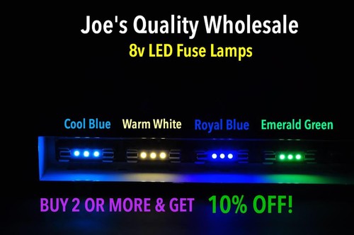 White blue led fuse - (8)white, 8v