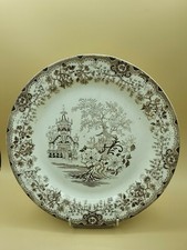 Plat Céramique Japonisant signé SCR Colandine L 32 cm bon état 