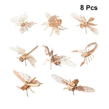  8Pcs 3D Puzzle en bois à la main forme animale Jigsaw jouet éducatif pour les