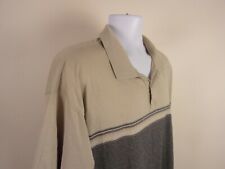 IZOD Mens Polo Shirt Size XL Tan Gray Short Sleeve Cotton Double Mercerized