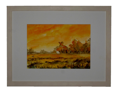 Paysage aquarelle les feux - "les,
