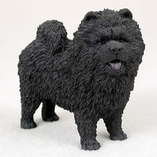 Statue de collection CANINE KINGDOM - chien  CHOW CHOW NOIR DEBOUT