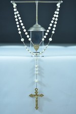 Rare Art Nouveau 1925 St Theresa of Jesus Child Rosary Mother of pearl & brass