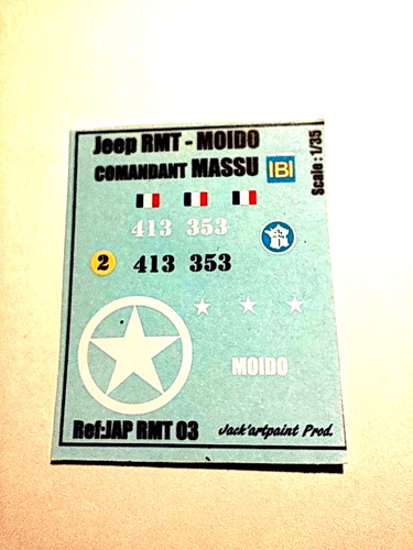 Décalcomanies jeep cmd - 1/35,