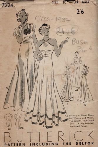 Patron couture vintage - de, 1937