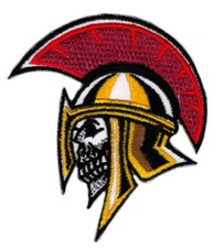 ag47★Tête de mort casque romain écusson image à repasser application patch 6,...