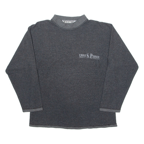 Sweat capuche gris haut col - sweat,