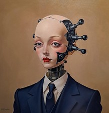 Portrait Surréaliste #35/Huile sur toile  / Peinture originale signée B. Dumaine
