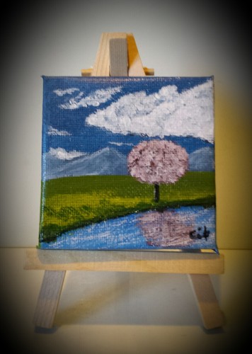 Mini toile acrylique cherry - :,