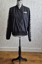 Veste mi-saison puma imperméable noir avec bande zèbré beige taille M 38