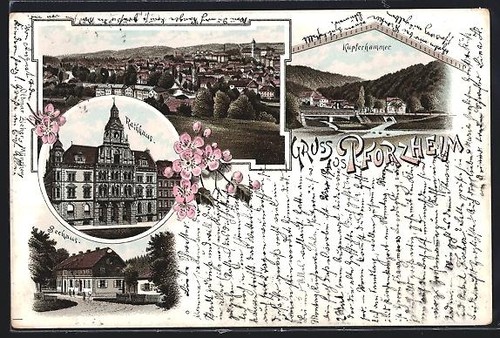 Lithographie pforzheim hôtel - pforzheim,,