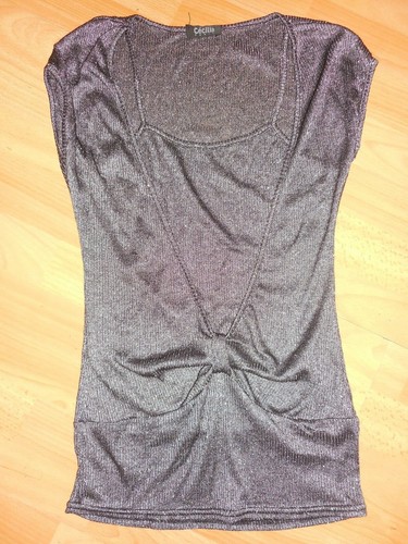 Tee shirt top gris - tee, pailleté