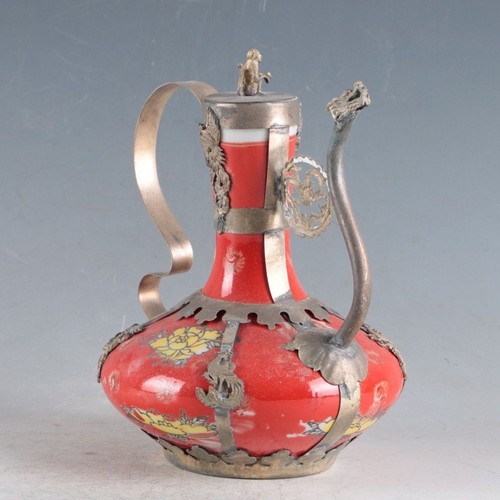 Théière porcelaine émaux - porcelaine,