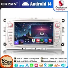 8G+128GO 8-Core Android 14 GPS Autoradio DAB+ pour Ford Mondeo Focus S-Max C-Max