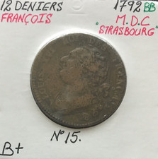 12 DENIERS - LOUIS XVI - 1792BB - Pièce de Monnaie en MDC // B+