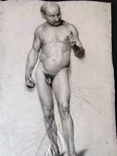 Dessin art modèle homme - modèle, nu