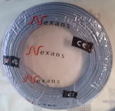 Fil électrique rigide (conducteur) H07V-U 1,5 mm² gris en bobine de 100m ,