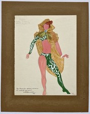 Dessin Original Yves Bonnat Maquette Costume Théâtre Sirène Retour d'Ulysse