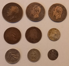 Lot de 9 Pièces de Monnaie Ancienne 1752 à 1917 France Italie Napoleon Belgique