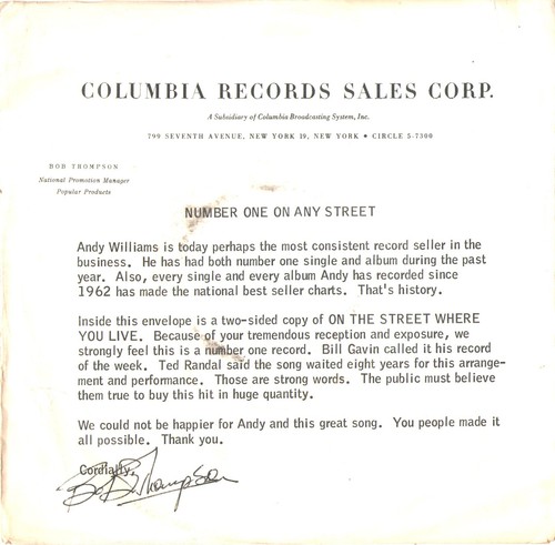 Andy williams promo only - andy, title