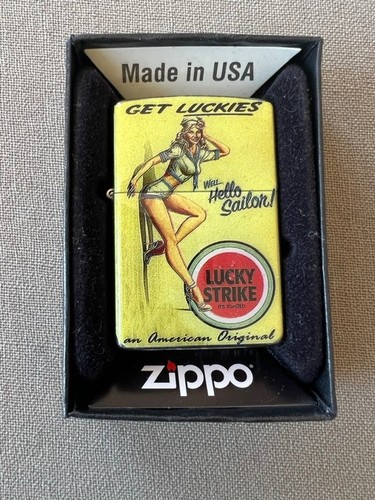 Zippo lucky strike yellow girl - lucky,