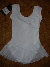 justaucorps danse à jupette, tunique VICARD constance blanc, en 6, 8 ou 12 ans