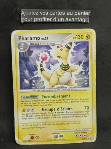 Carte pokémon pharamp 132 - carte, 1/132