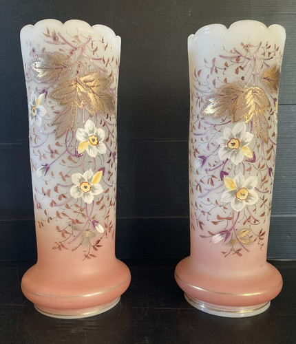 Paire vases émaillés - vases,