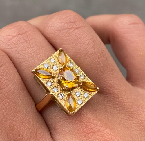 Magnifique bague jaune - bague,