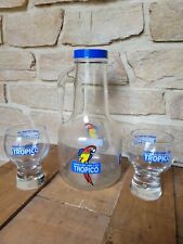 LOT 2 GROS VERRES PUBLICITAIRE TROPICO VINTAGE BULLE CARAFE PICHET BROC