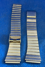 Vintage BRACELET de MONTRE Métal WATCH STRAP Uhrenarmband Metall 18 mm Argenté